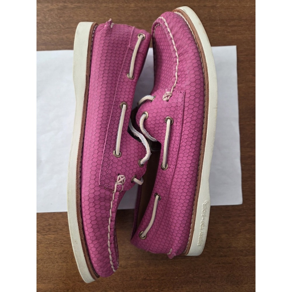 Sperry Top Sider Gold Cup Honeycomb Women's 9.5 M Pink Raspberry Boat Shoes - Picture 8 of 11